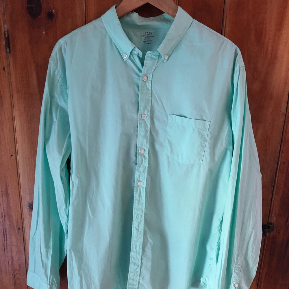 J Crew Summer Weight Button Down XL *seafoam*